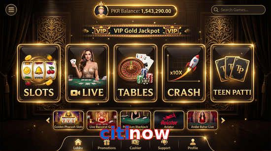 Main screen of Citinow casino page for PK players